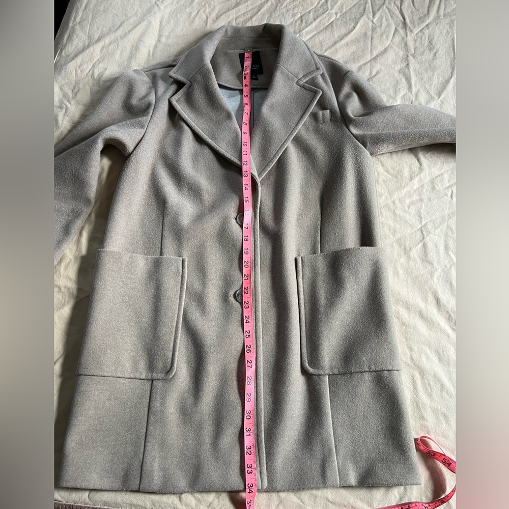 Simply Vera Vera Wang Taupe Trench-Style Wool Blend Coat - Picture 3 of 7